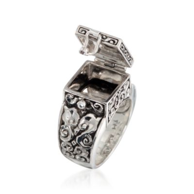Balinese Sterling Silver Locket Ring &mdash; Alt Image 4