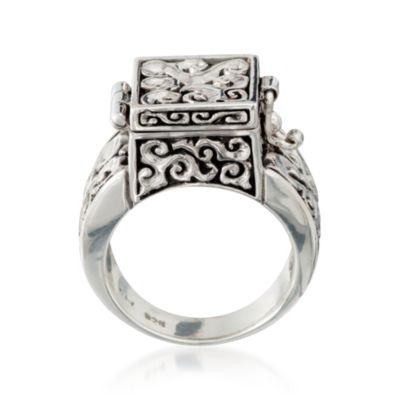 Balinese Sterling Silver Locket Ring &mdash; Alt Image 5