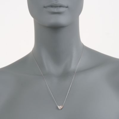 .15 ct. t.w. Diamond Heart Charm Necklace in 14kt Two-Tone Gold &mdash; Alt Image 2