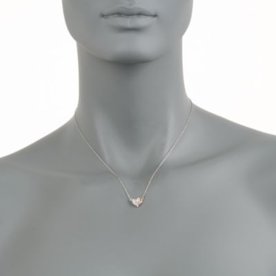 .15 ct. t.w. Diamond Heart Charm Necklace in 14kt Two-Tone Gold &mdash; Alt Image 3