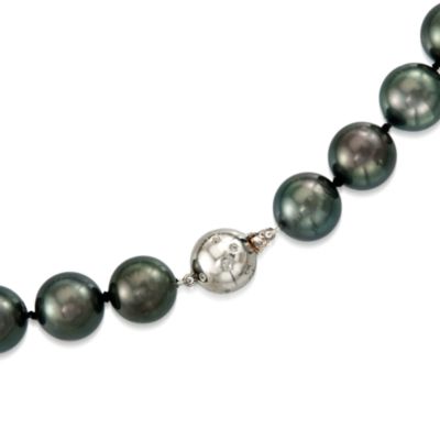 12-15mm Black Tahitian Pearl Necklace With 14kt White Gold Clasp. 18" &mdash; Alt Image 3
