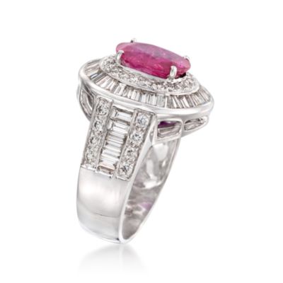 2.60 Carat Ruby and 1.98 ct. t.w. Diamond Ring in 18kt White Gold &mdash; Alt Image 3
