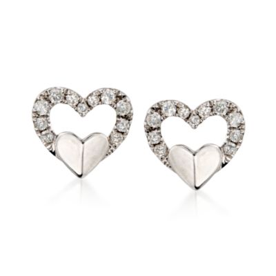 .20 ct. t.w. Diamond Double Heart Earrings in 18kt White Gold &mdash; Alt Image 1