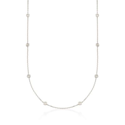 .50 ct. t.w. Diamond Station Necklace in Sterling Silver. 16" &mdash; Alt Image 1