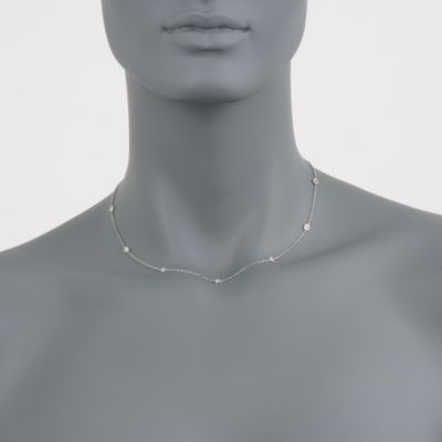 .50 ct. t.w. Diamond Station Necklace in Sterling Silver. 16" &mdash; Alt Image 2