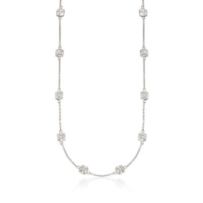12.00 ct. t.w. CZ Necklace in Sterling Silver. 16" &mdash; Alt Image 1