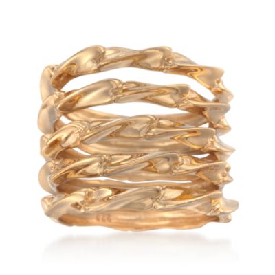 Set of Five Twisted Rings in 18kt Over Sterling &mdash; Alt Image 1