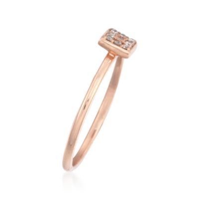 Square-Top Diamond Stacking Ring in 14kt Rose Gold &mdash; Alt Image 3