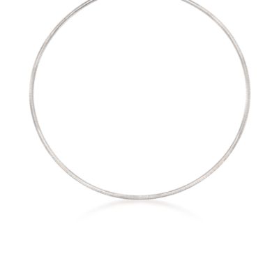 Italian Sterling Silver 3mm Omega Necklace &mdash; Alt Image 1