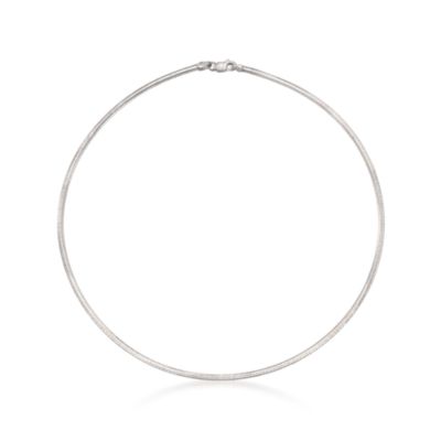 Italian Sterling Silver 3mm Omega Necklace &mdash; Alt Image 5