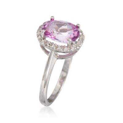 3.00 Carat Pink Topaz Ring With Diamonds in Sterling Silver &mdash; Alt Image 3
