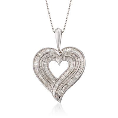 1.50 ct. t.w. Diamond Heart Pendant Necklace in Sterling Silver. 18" &mdash; Alt Image 1