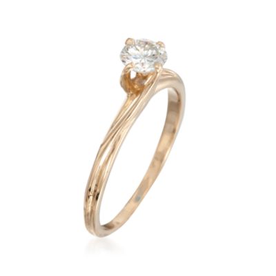 C. 1990 Vintage .45 Carat Diamond Solitaire Ring in 18kt Yellow Gold. Size 6 &mdash; Alt Image 3