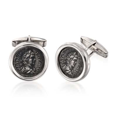 1884 Collection Sterling Silver Cufflinks With Coin &mdash; Alt Image 1