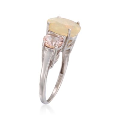 Opal and 1.30 ct. t.w. Morganite Ring in Sterling Silver &mdash; Alt Image 3