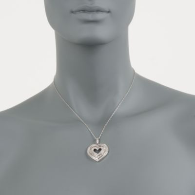 2.04 ct. t.w. Diamond Open Heart Pendant Necklace in Sterling Silver. 18" &mdash; Alt Image 2