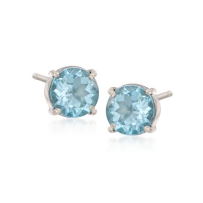 5.00 ct. t.w. Blue Topaz Stud Earrings in Sterling Silver &mdash; Alt Image 1