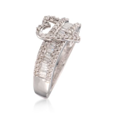 .75 ct. t.w. Diamond Heart Ring in Sterling Silver &mdash; Alt Image 3