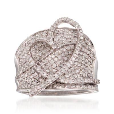 1.40 ct. t.w. Diamond Heart Ring in Sterling Silver &mdash; Alt Image 1