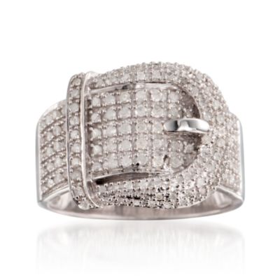 .70 ct. t.w. Diamond Buckle Ring in Sterling Silver &mdash; Alt Image 1
