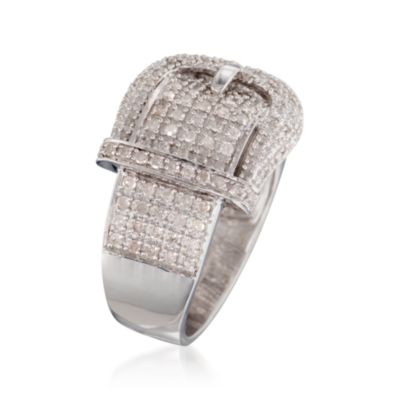 .70 ct. t.w. Diamond Buckle Ring in Sterling Silver &mdash; Alt Image 3