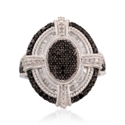 1.00 ct. t.w. Black and White Diamond Ring in Sterling Silver &mdash; Alt Image 1