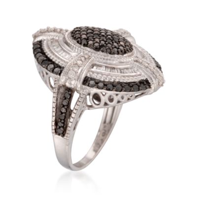 1.00 ct. t.w. Black and White Diamond Ring in Sterling Silver &mdash; Alt Image 3