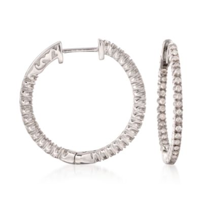 .50 ct. t.w. Diamond In-And-Out Hoop Earrings in Sterling Silver &mdash; Alt Image 1