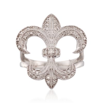 .25 ct. t.w. Diamond Fleur-De-Lis Ring in Sterling Silver &mdash; Alt Image 1