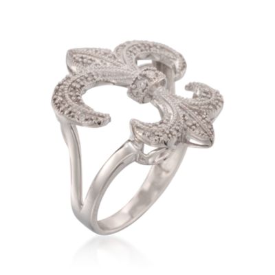 .25 ct. t.w. Diamond Fleur-De-Lis Ring in Sterling Silver &mdash; Alt Image 3