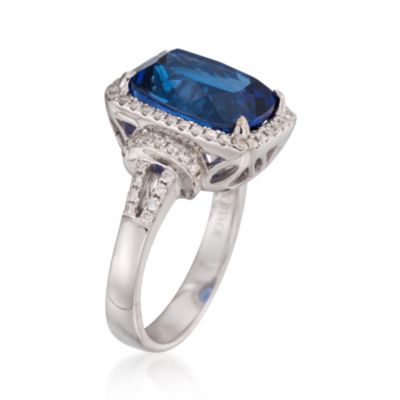 7.50 Carat Tanzanite and .45 ct. t.w. Diamond Ring in 18kt White Gold &mdash; Alt Image 3