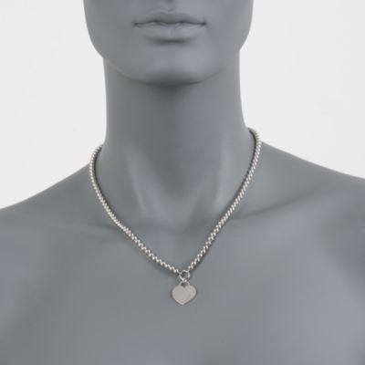 Italian Sterling Silver Monogrammed Heart Necklace &mdash; Alt Image 3