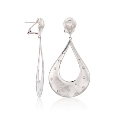 .36 ct. t.w. Diamond Open Drop Earrings in Sterling Silver &mdash; Alt Image 3