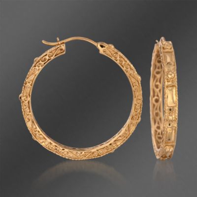 De Latori Jewelry 18kt Gold Over Sterling Silver Hoop Earrings &mdash; Alt Image 1