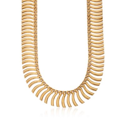 C.1980 Vintage 14kt Yellow Gold Fancy Link Cleopatra Necklace. 18" &mdash; Alt Image 1