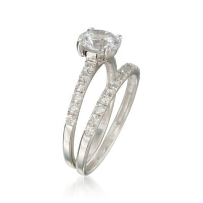 1.75 ct. t.w. Set of Two CZ Rings in Sterling Silver &mdash; Alt Image 3