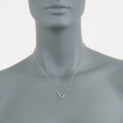 .65 Carat Ruby and .15 ct. t.w. Diamond Necklace in 14kt White Gold. 18" &mdash; Alt Image 2
