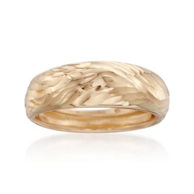Italian 14kt Yellow Gold Etched Band &mdash; Alt Image 1