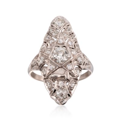 C. 1970 Vintage 1.40 ct. t.w. Diamond Dinner Ring in Platinum. Size 7.5 &mdash; Alt Image 1