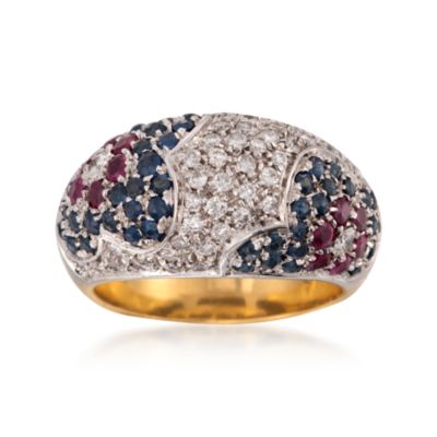 C. 2000 Vintage 2.60 ct. t.w. Multi-Gem and .80 ct. t.w.  Diamond Ring in 18kt Yellow Gold. Size 6.5 &mdash; Alt Image 1
