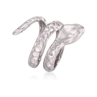 Italian Textured Sterling Silver Snake Ring &mdash; Alt Image 3