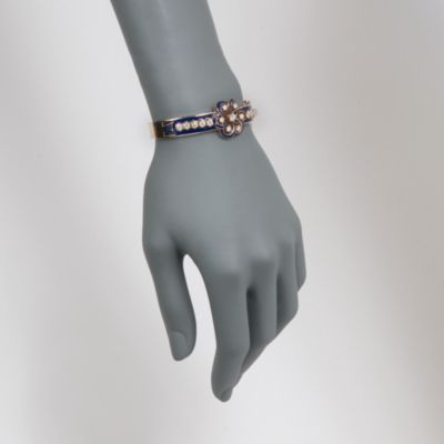 C. 1960 Vintage 2.25 ct. t.w. Floral Diamond Bangle Bracelet in 14kt Yellow Gold. 6" &mdash; Alt Image 2