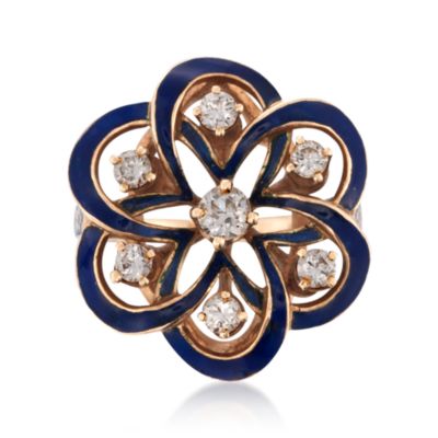 C. 1960 Vintage .75 ct. t.w. Floral Diamond Ring in 14kt Yellow Gold. Size 6 &mdash; Alt Image 1