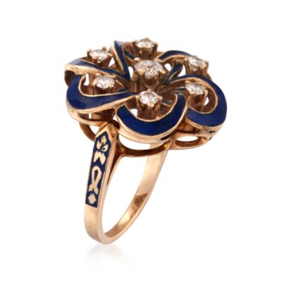 C. 1960 Vintage .75 ct. t.w. Floral Diamond Ring in 14kt Yellow Gold. Size 6 &mdash; Alt Image 3
