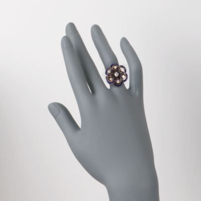 C. 1960 Vintage .75 ct. t.w. Floral Diamond Ring in 14kt Yellow Gold. Size 6 &mdash; Alt Image 2