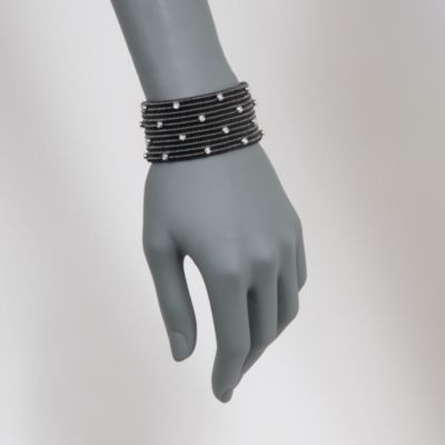 Roberto Demeglio "Joy" .60 ct. t.w. 10-Row Diamond Bracelet in Ceramic and 18kt White Gold &mdash; Alt Image 2