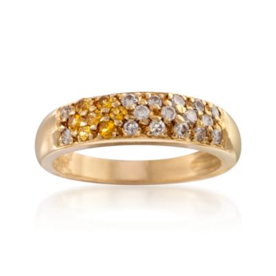 C. 1990 Vintage .30 ct. t.w. Yellow Sapphire and .35 ct. t.w.  Diamond Ring in 18kt Yellow Gold. Size 7 &mdash; Alt Image 1