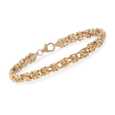 14kt Yellow Gold Byzantine Bracelet. 7" &mdash; Alt Image 1