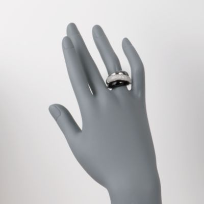 Black Agate and .50 ct. t.w. Diamond Ring in Sterling Silver &mdash; Alt Image 2