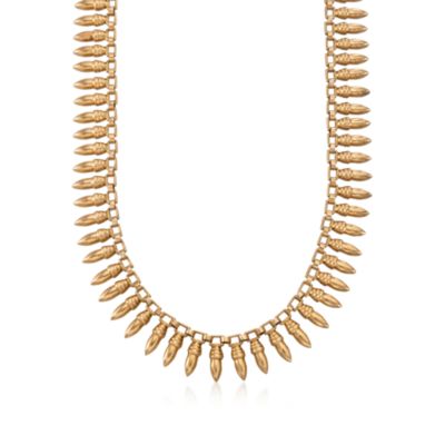 C. 1960 Vintage 18kt Yellow Gold Fancy Drop Necklace. 17" &mdash; Alt Image 1